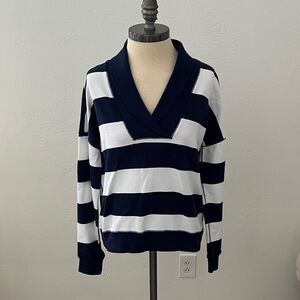 NWT Lucky Brand Stripe Shawl Collar Pullover